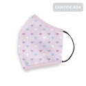 Mascarilla higienica reutilizable infantil 6 9 años corazones