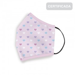 Mascarilla higienica reutilizable infantil 6 9 años corazones