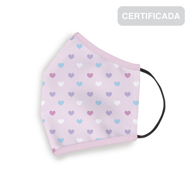 Mascarilla higienica reutilizable infantil 6 9 años corazones