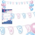 Guirnalda con globos baby shower pies
