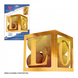 Caja para globos oro love
