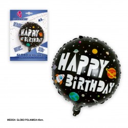 Globo poliamida redondo astronauta 45cm