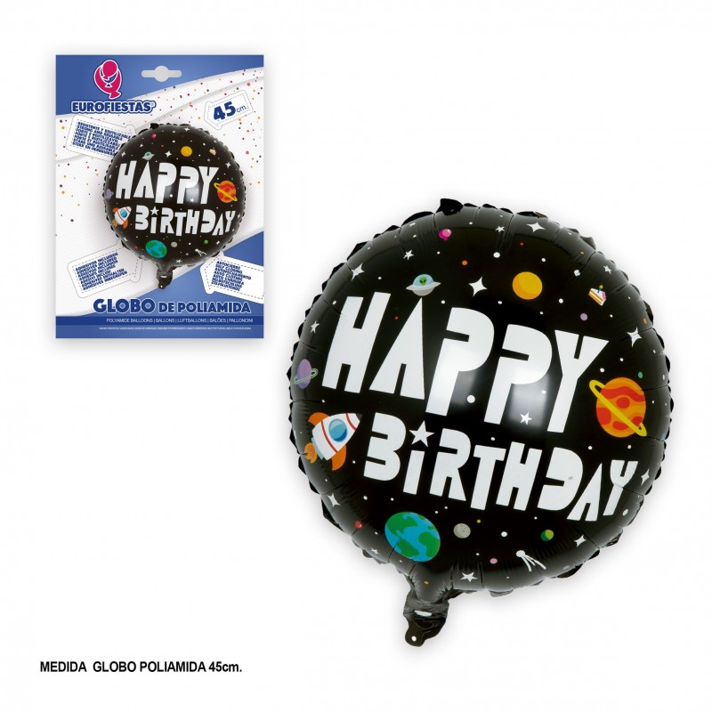 Globo poliamida redondo astronauta 45cm