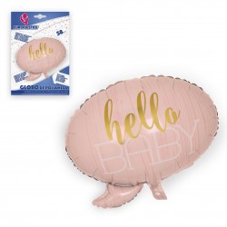 Globo foil hello baby rosa 58x54cm