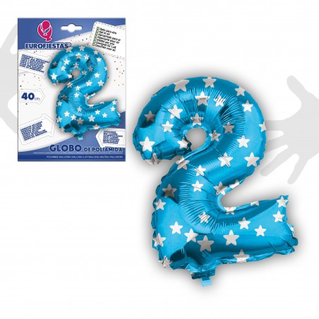 Globo poliamida 2 azul 40cm