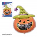 Globo poliamida 91x61cm calabaza sombrero halloween