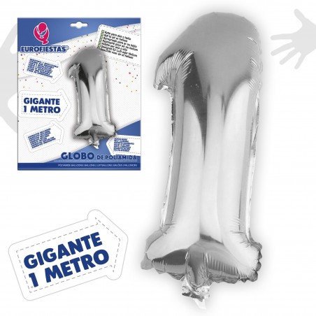 Globos poliamida 1m 1 plata