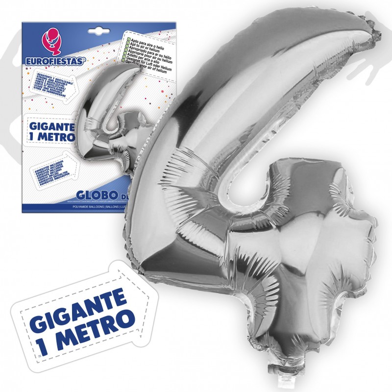 Globos poliamida 1m 4 plata