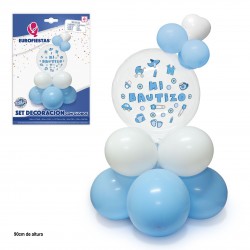 Set globos mi bautizo azul.