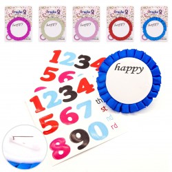 Broche happy  con pegatinas