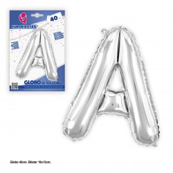 Globo poliamida 40cm. plata brillo a