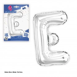 Globo poliamida 40cm. plata brillo e