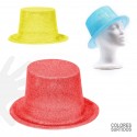 Sombrero de copa pequeño de plástico con purpurina