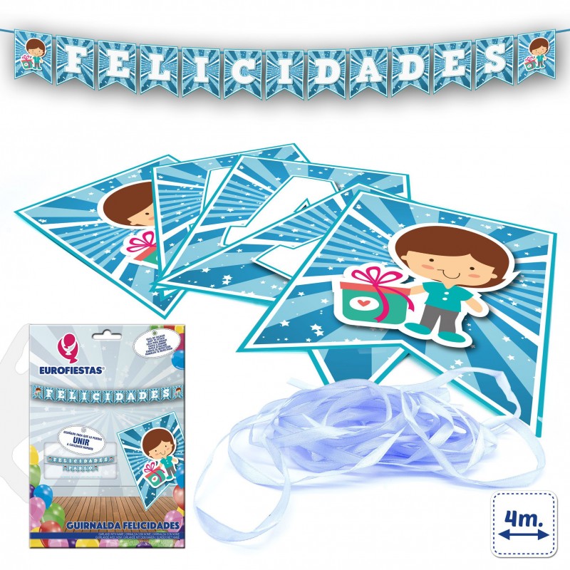 Guirnalda felicidades azul