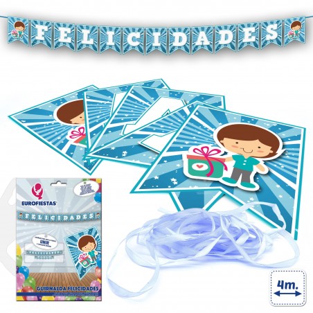 Guirnalda felicidades azul