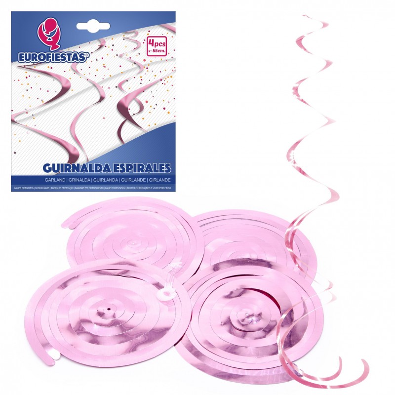 Guirnalda espirales rosa