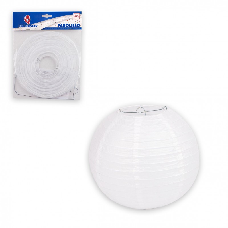 Farolillo redondo 20cm blanco