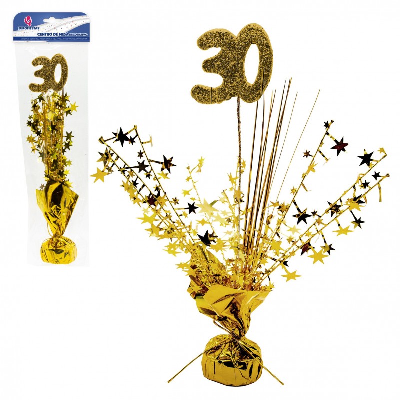 Centro de mesa 30 oro