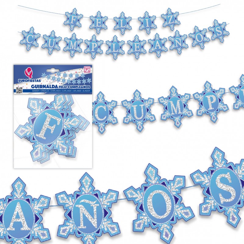 Guirnalda cumple hielo purpurina