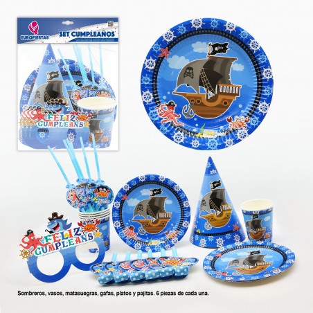 Set cumple piratas