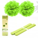 Colgante pompon 2u. 30cm verde