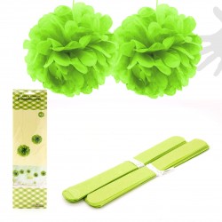 Colgante pompon 2u. 30cm verde