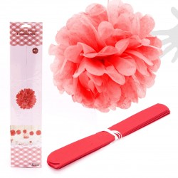 Colgante pompon 1u.40cm roja