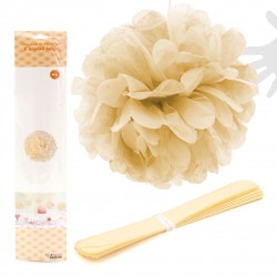 Colgante pompon 1u.40cm beige