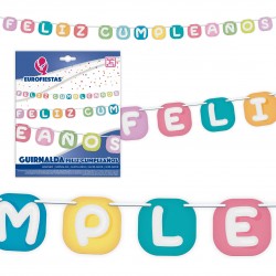 Guirnalda feliz cumple cuadrada