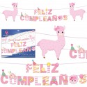 Guirnalda feliz cumpleaños llama