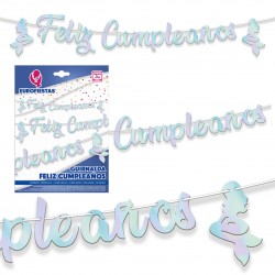 Guirnalda feliz cumpleaños sirenas nacar