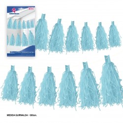 Guirnalda 12 pompones azul