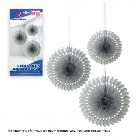 Abanicos 3 plata