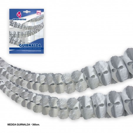 Guirnalda papel 3.6m plata