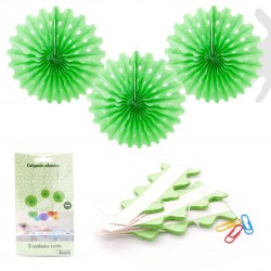 Colgante abanico verde 3 20cm