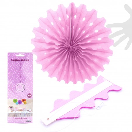 Colgante abanico rosa 40cm.