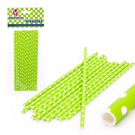 Pajita del papel verde