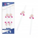 Pajitas bebe rosa