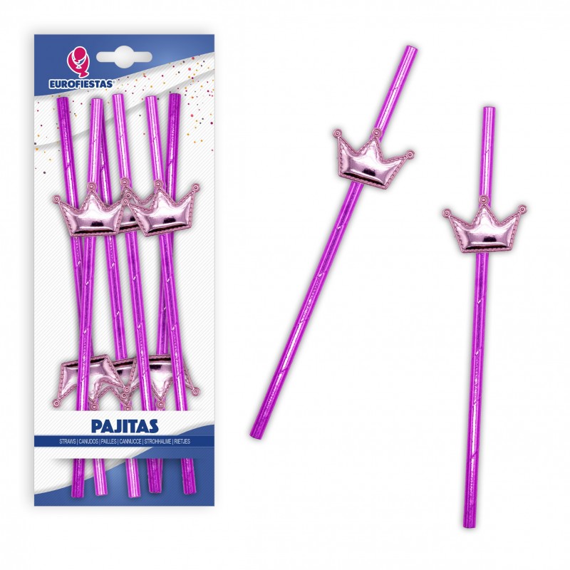 Pajitas corona rosa