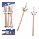 Pajitas corona oro rosa