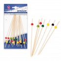 20 palillos 12cm bolitas mini colores