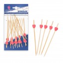 20 palillos 12cm corazones rosas