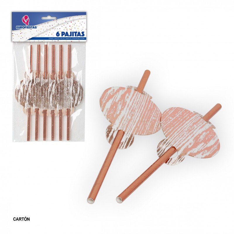 Pajitas coleccion vetas oro rosa