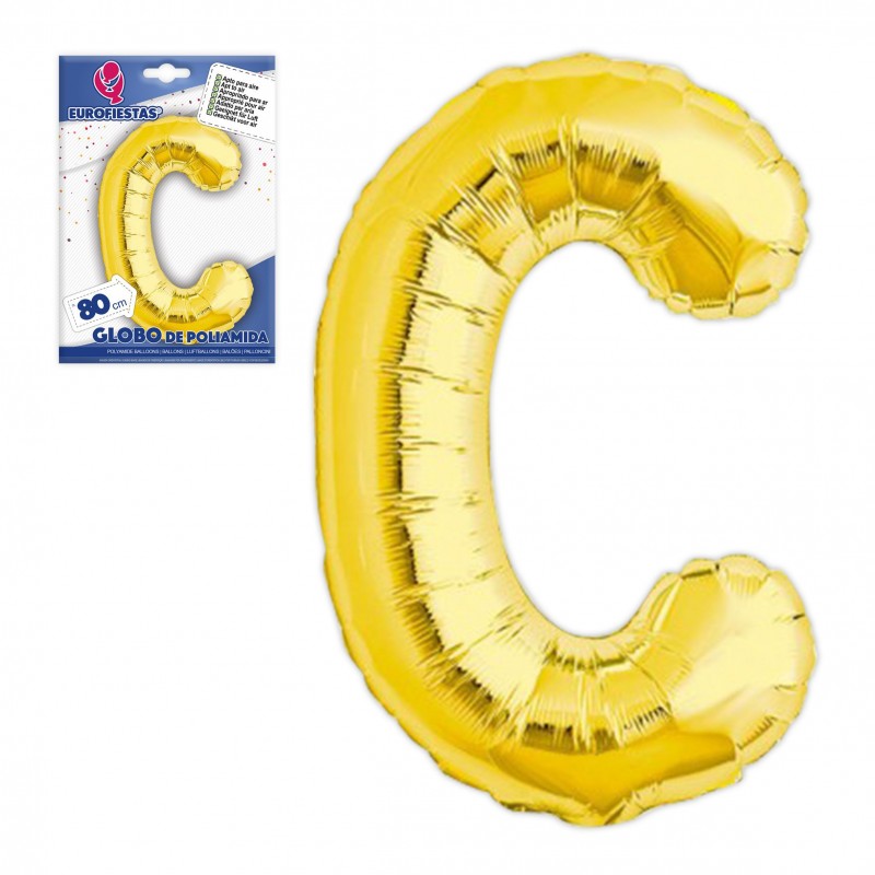 Globo poliamida letra c altura 80cm