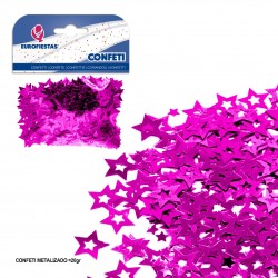 Confeti brillante estrella rosa
