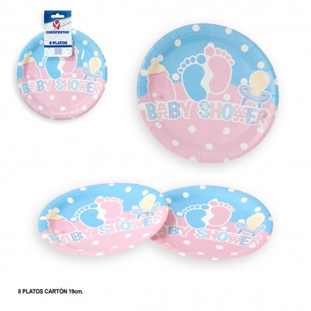 Platos baby shower color pastel