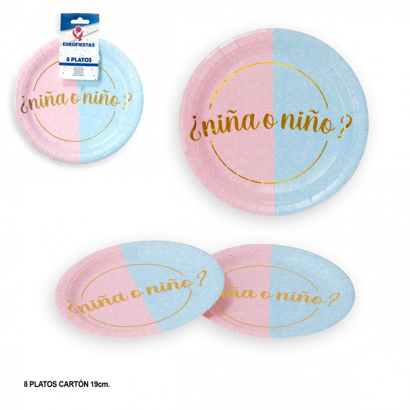 Platos baby shower colores niño o niña