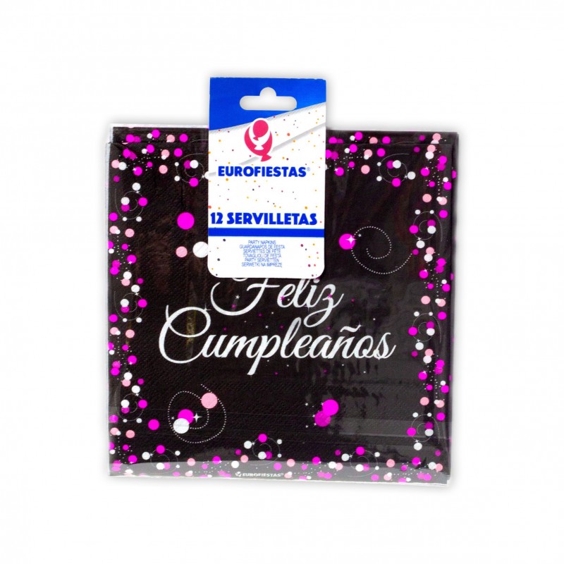 Servilletas coleccion negro rosa