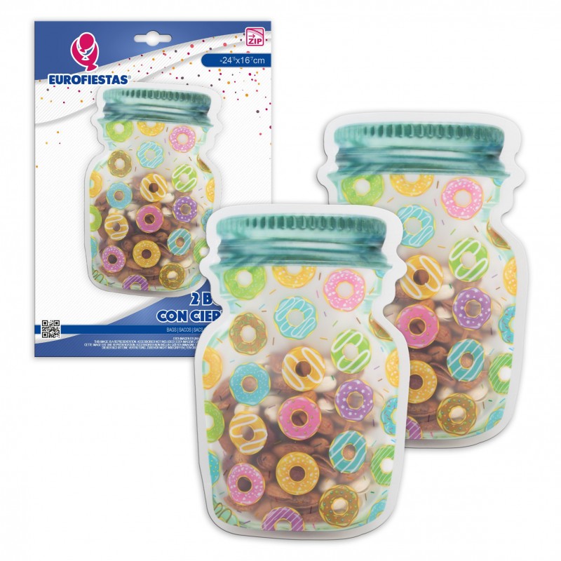 Bolsa zip 2pcs bote donuts gr