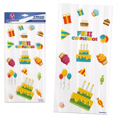Bolsa chuches 8 rectangular 35x17 5cm cumpleaños
